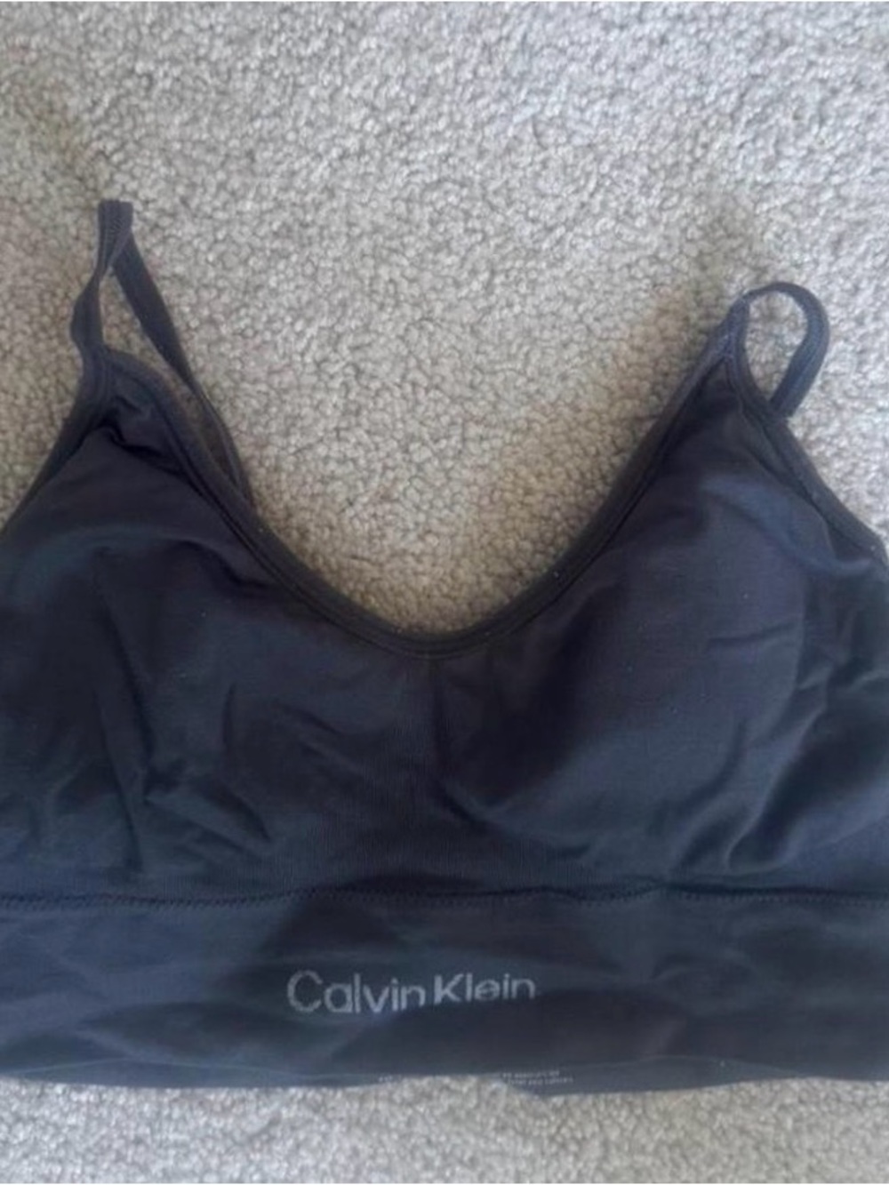 Calvin Klein Black Wireless Bralette with Logo Band